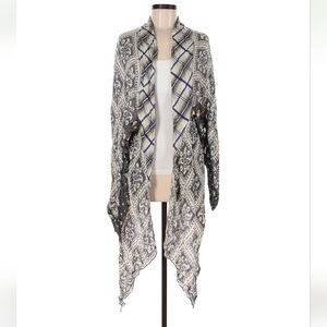 Free People American Pie Patchwork Kimono Sz 1SZ / ALL NWT Gray White Ruana Boho
